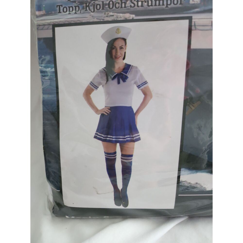 NWT XL Blue Sexy Sailor Pin Up Girl Costume Women Halloween